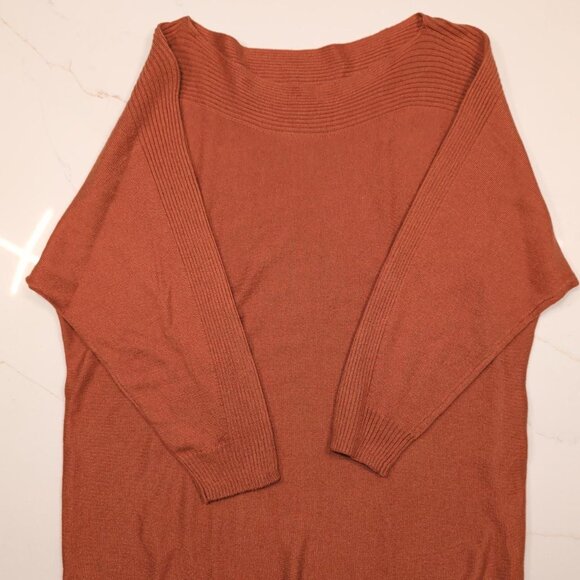 Chico's Cashmere Blend Sz 0 S Sweater Solid Rust Orange Women's Ribbed Pullover - Picture 4 of 10